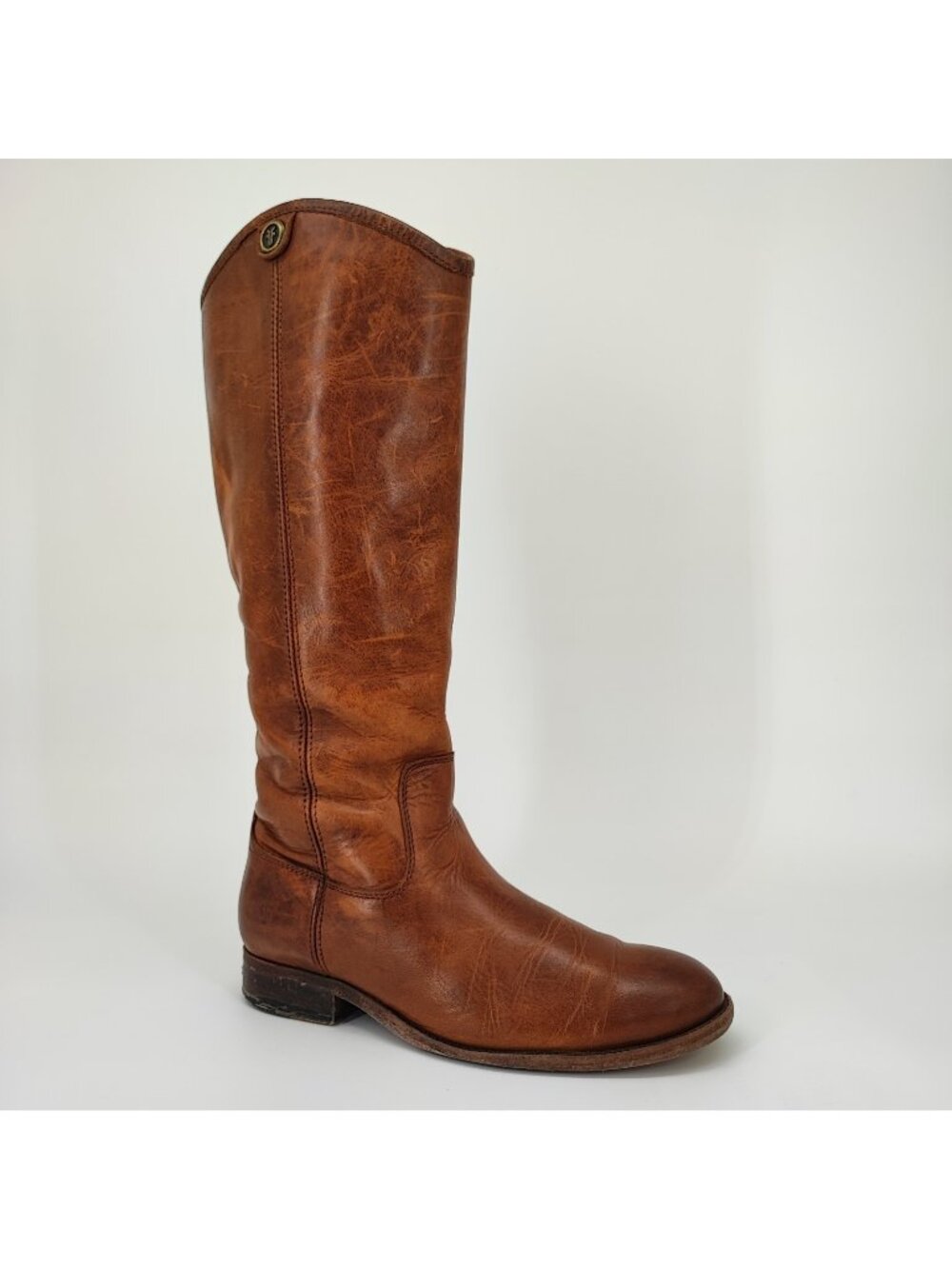 Frye Melissa Button 2 Women's Size 6.5 B Riding Boots Leather Cognac 3475449-COG